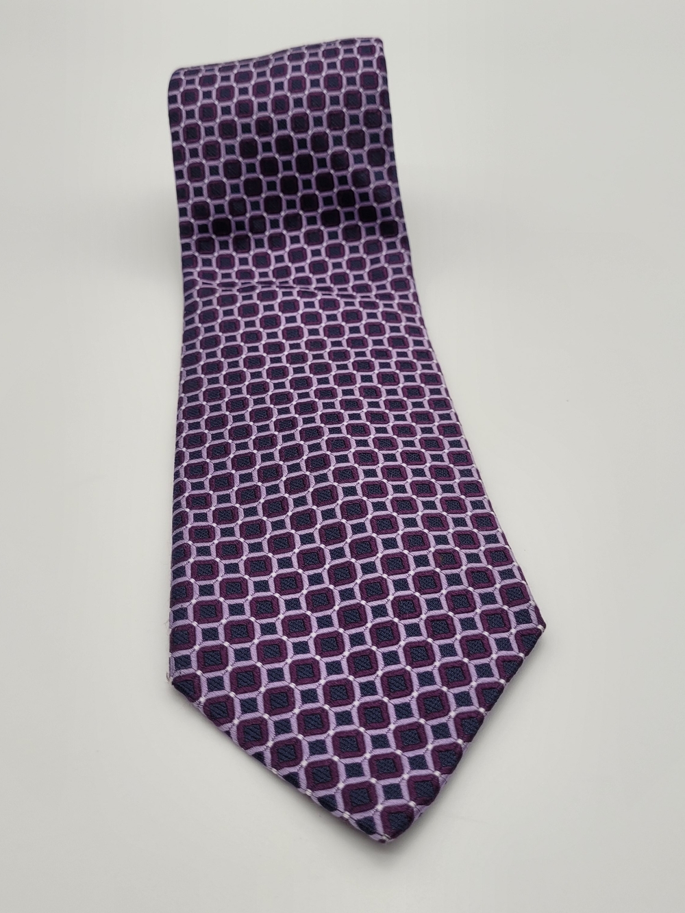 Nautica Purple Geometric Silk-Blend Tie